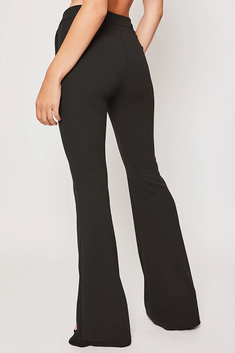 Tanya - Black Tailored Bell Bottom Trousers