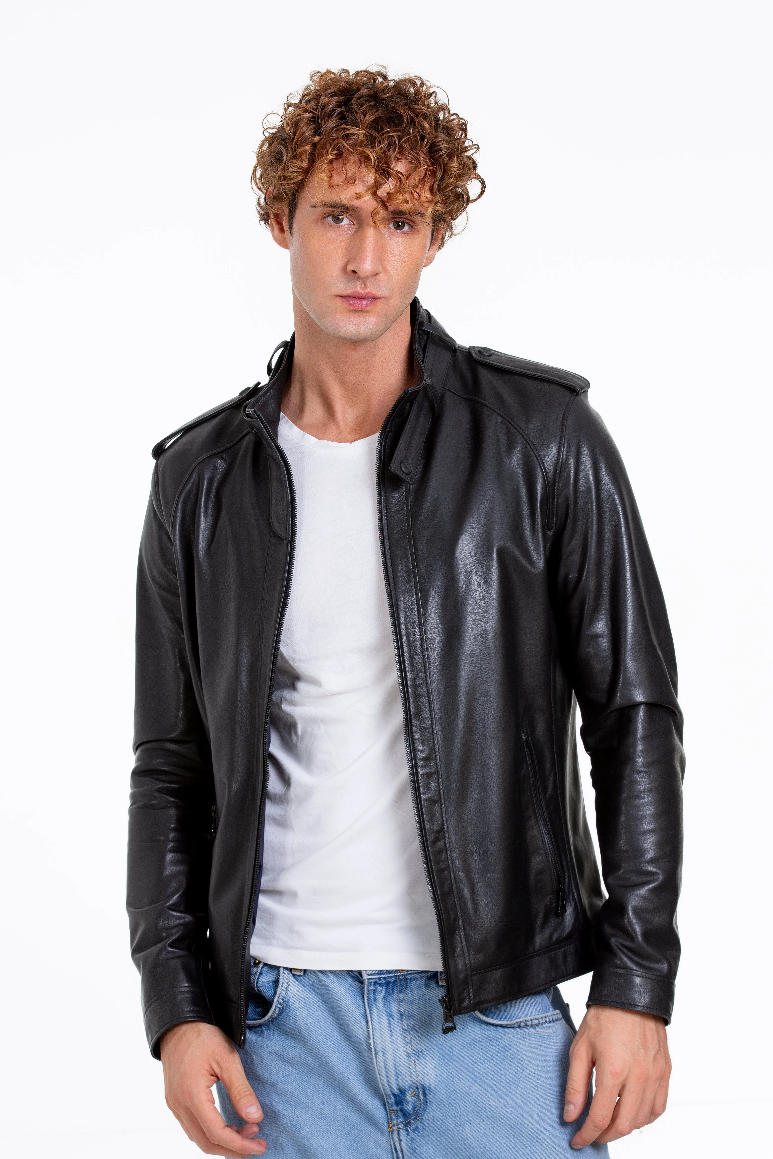 The Vinohrady Black Leather Men Jacket