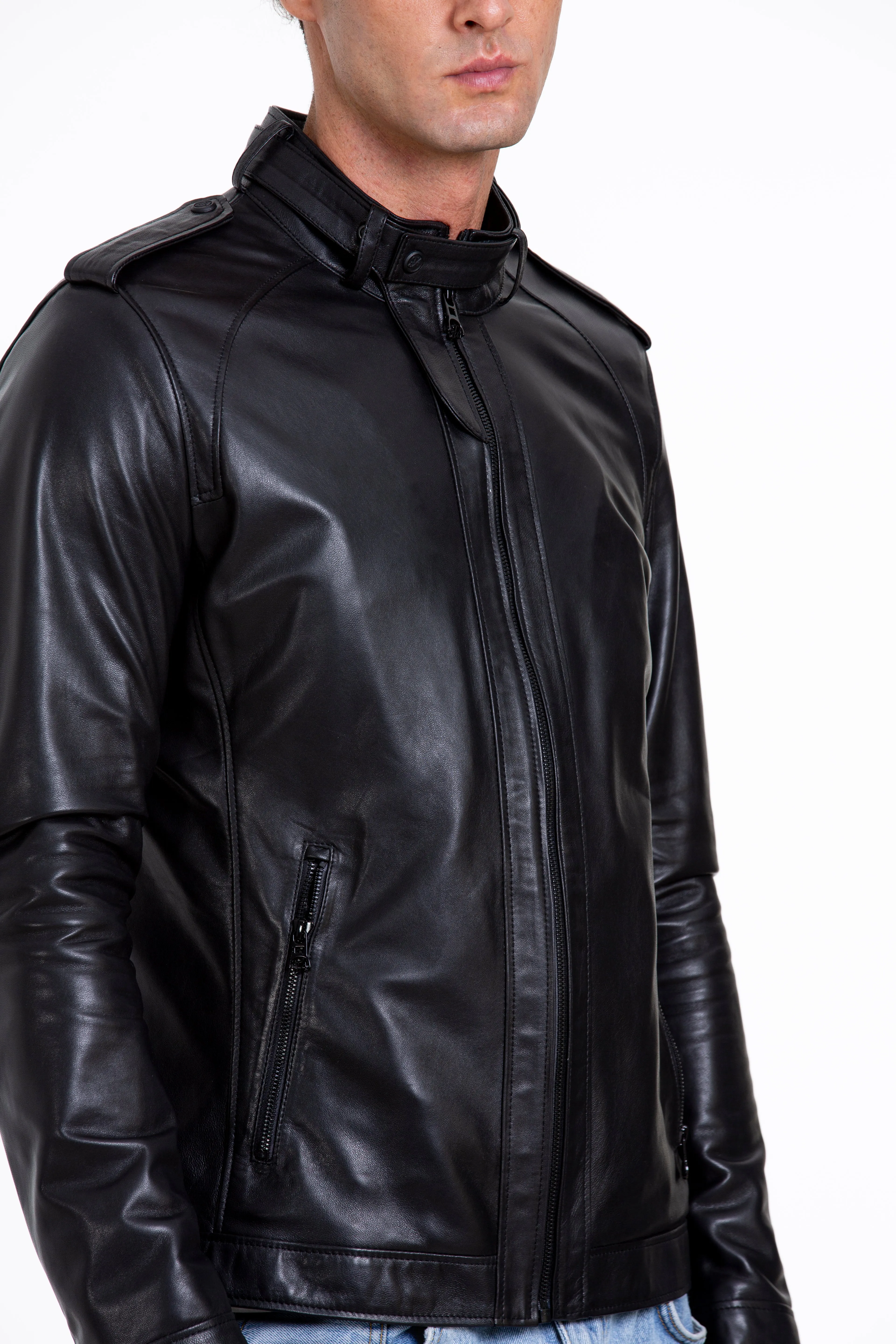 The Vinohrady Black Leather Men Jacket