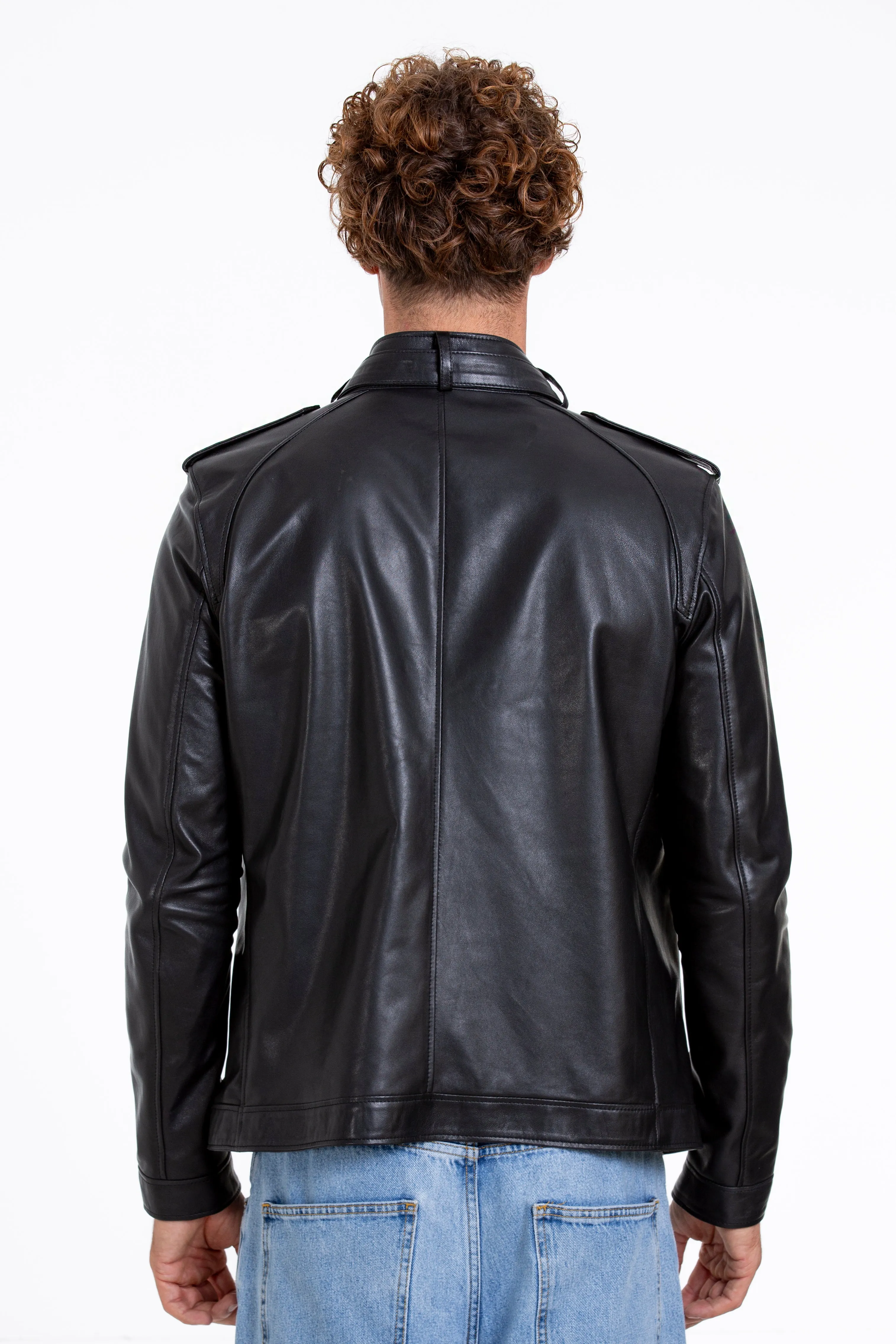 The Vinohrady Black Leather Men Jacket