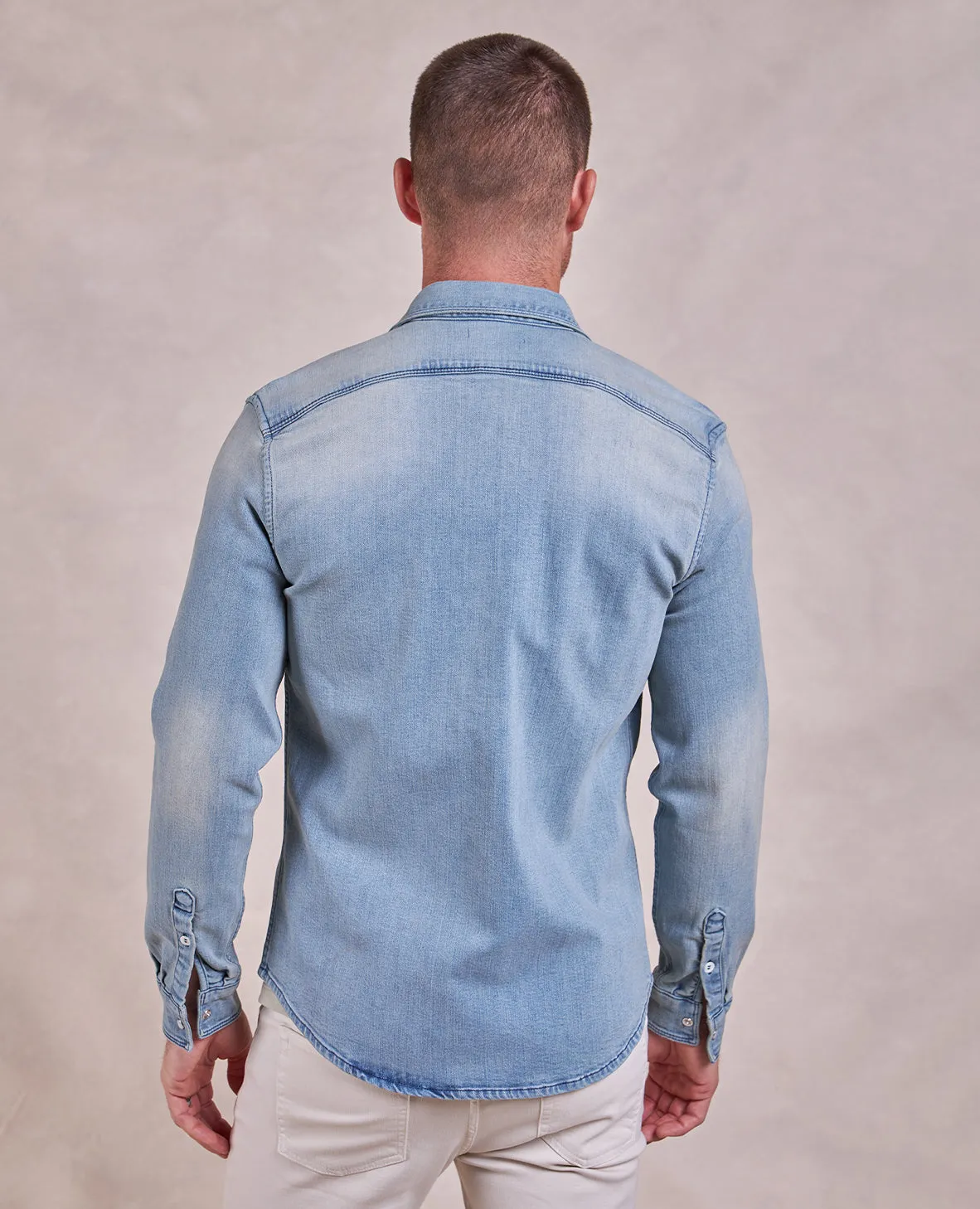 The Wyatt - Italian Denim Shirt Jacket - Hopper Wash