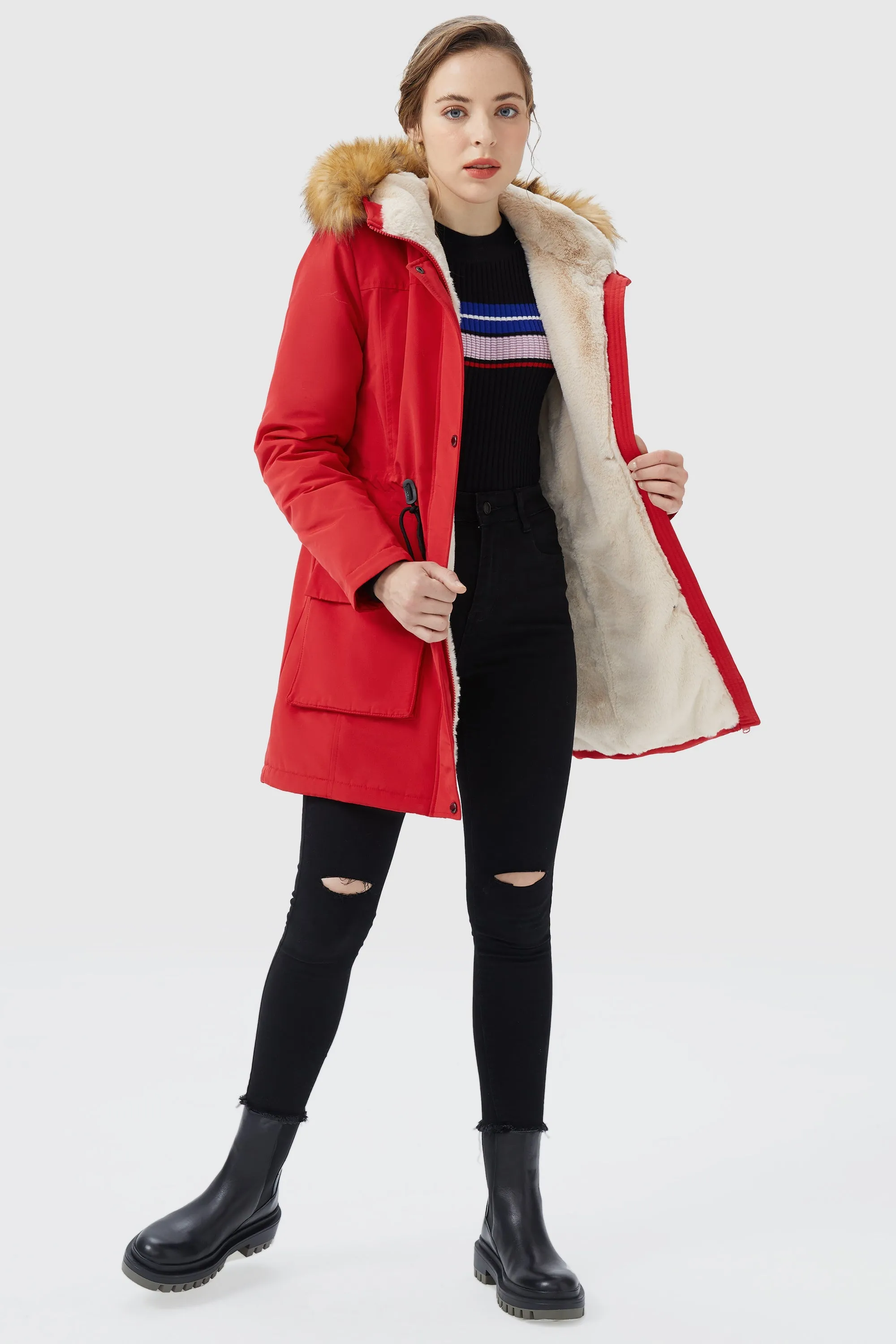 Thickened Fleece Lined Parka