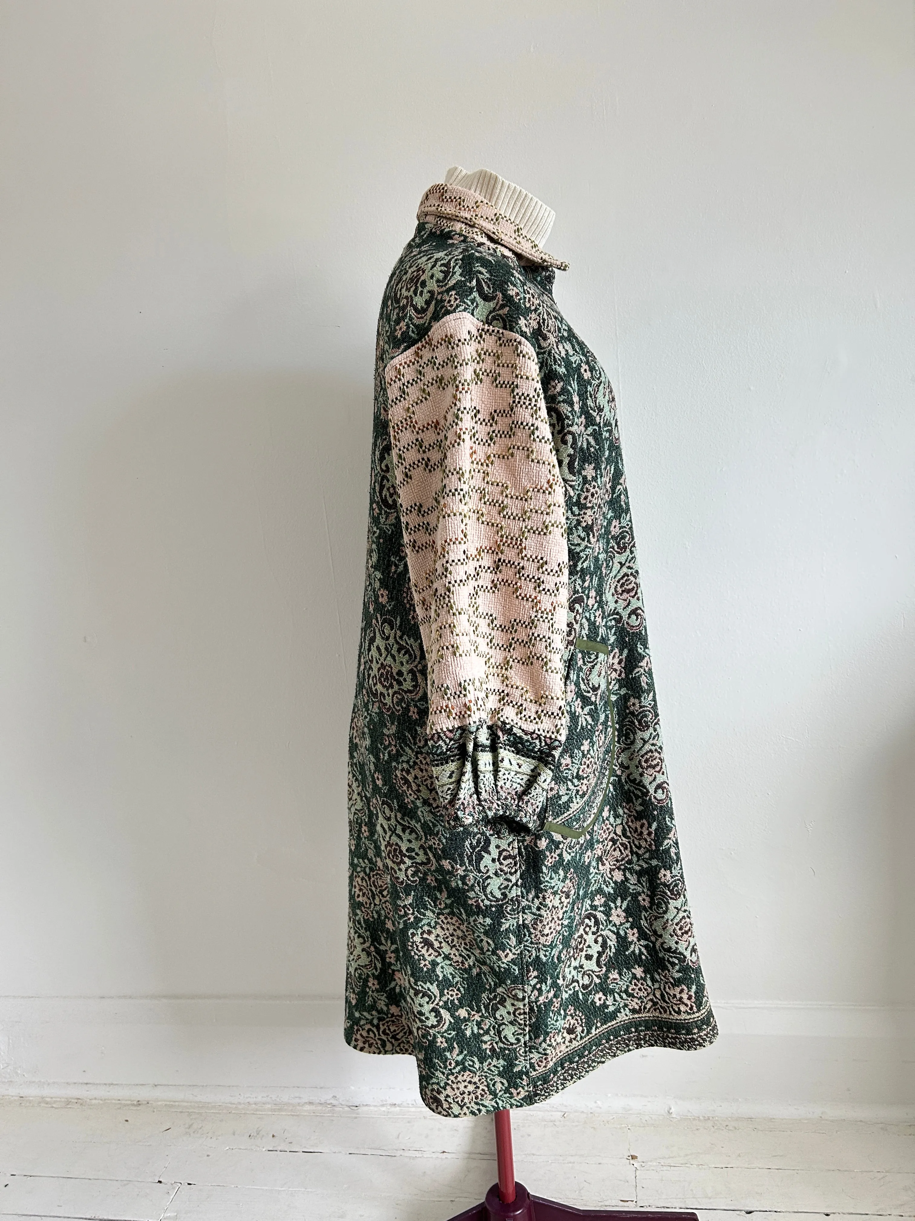 Trench with Vintage Throw Blankets Size 2X/3X #TRENCH4