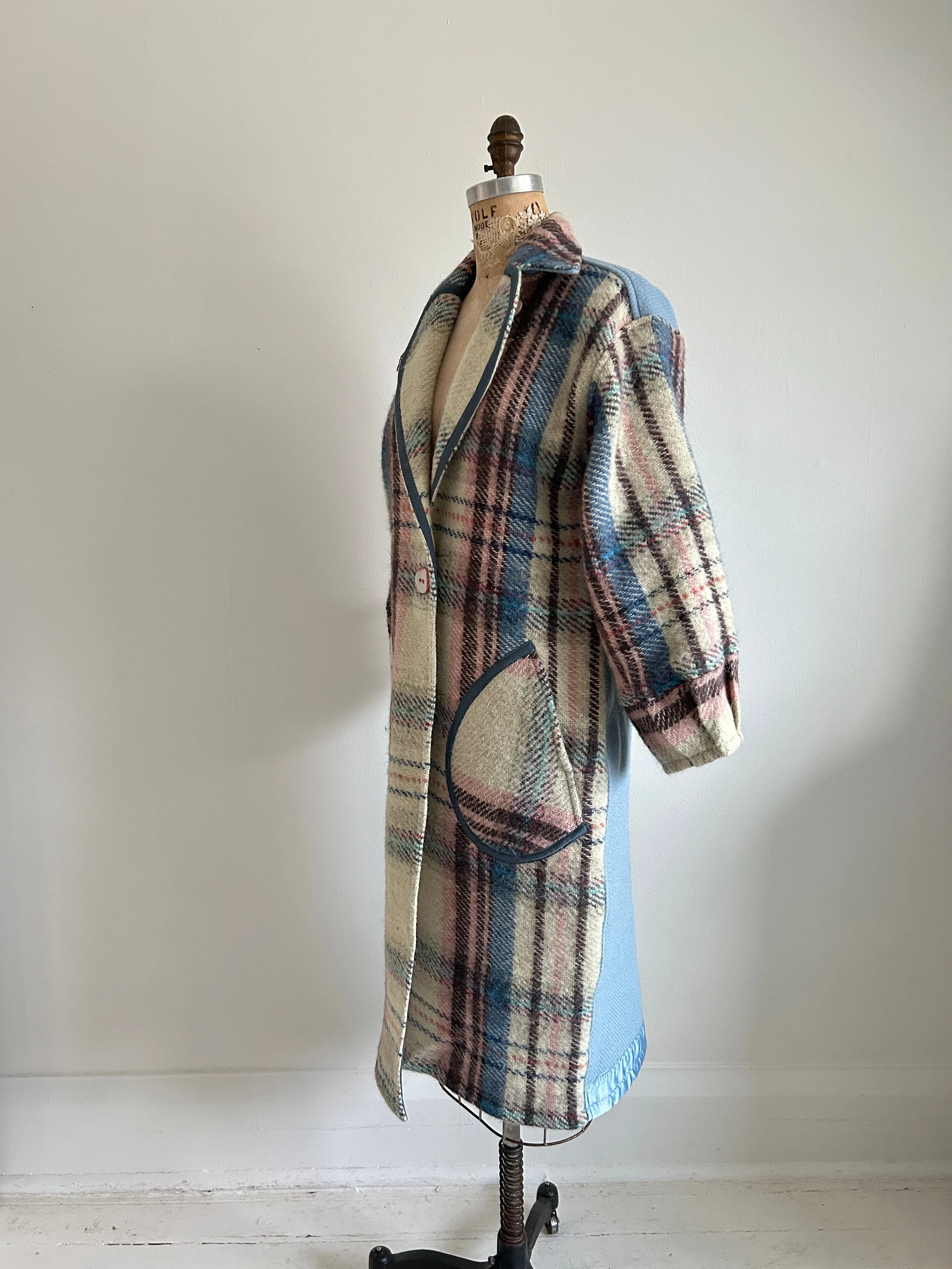 Trench with Vintage Wool Blankets Size S/M #TRENCH13