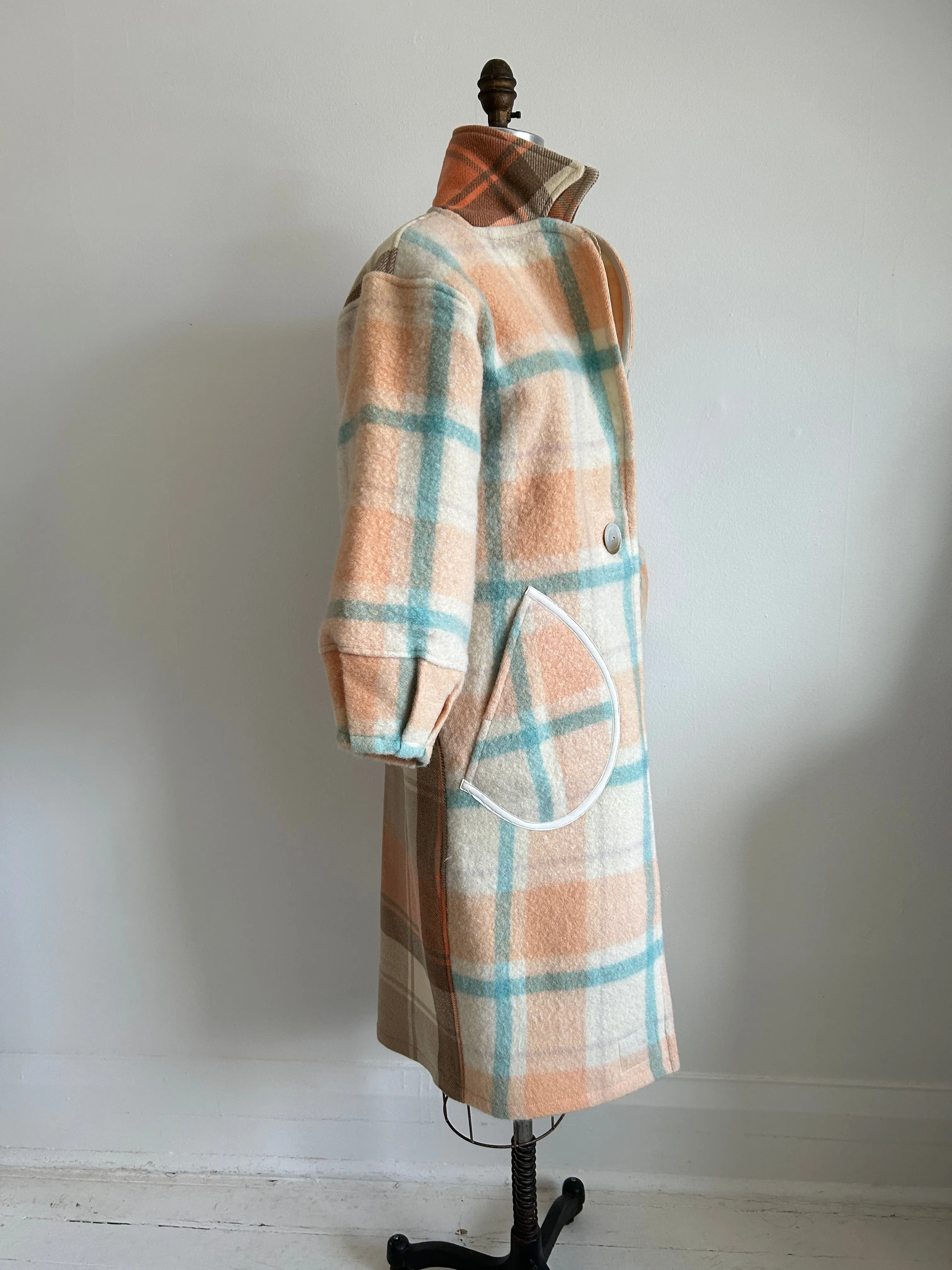 Trench with Vintage Wool Blankets Size XS/S #TRENCH5