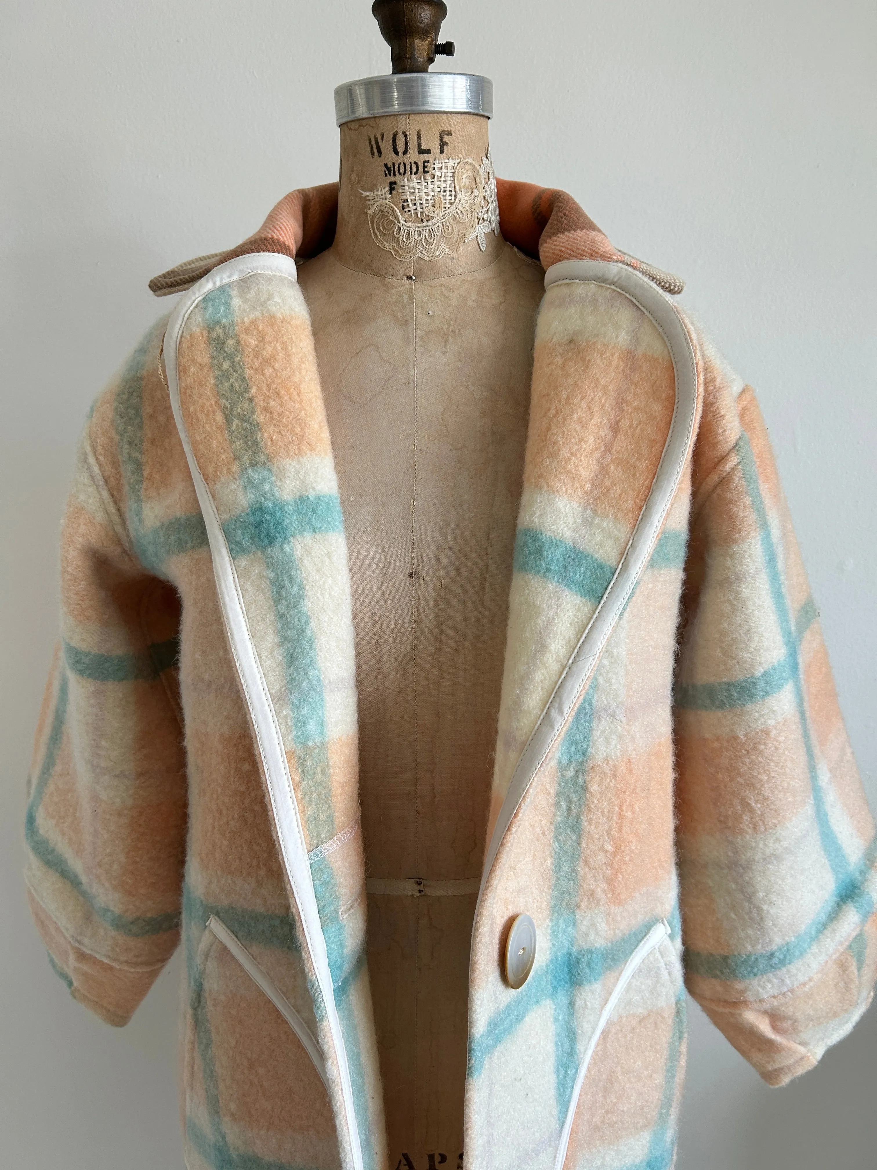 Trench with Vintage Wool Blankets Size XS/S #TRENCH5