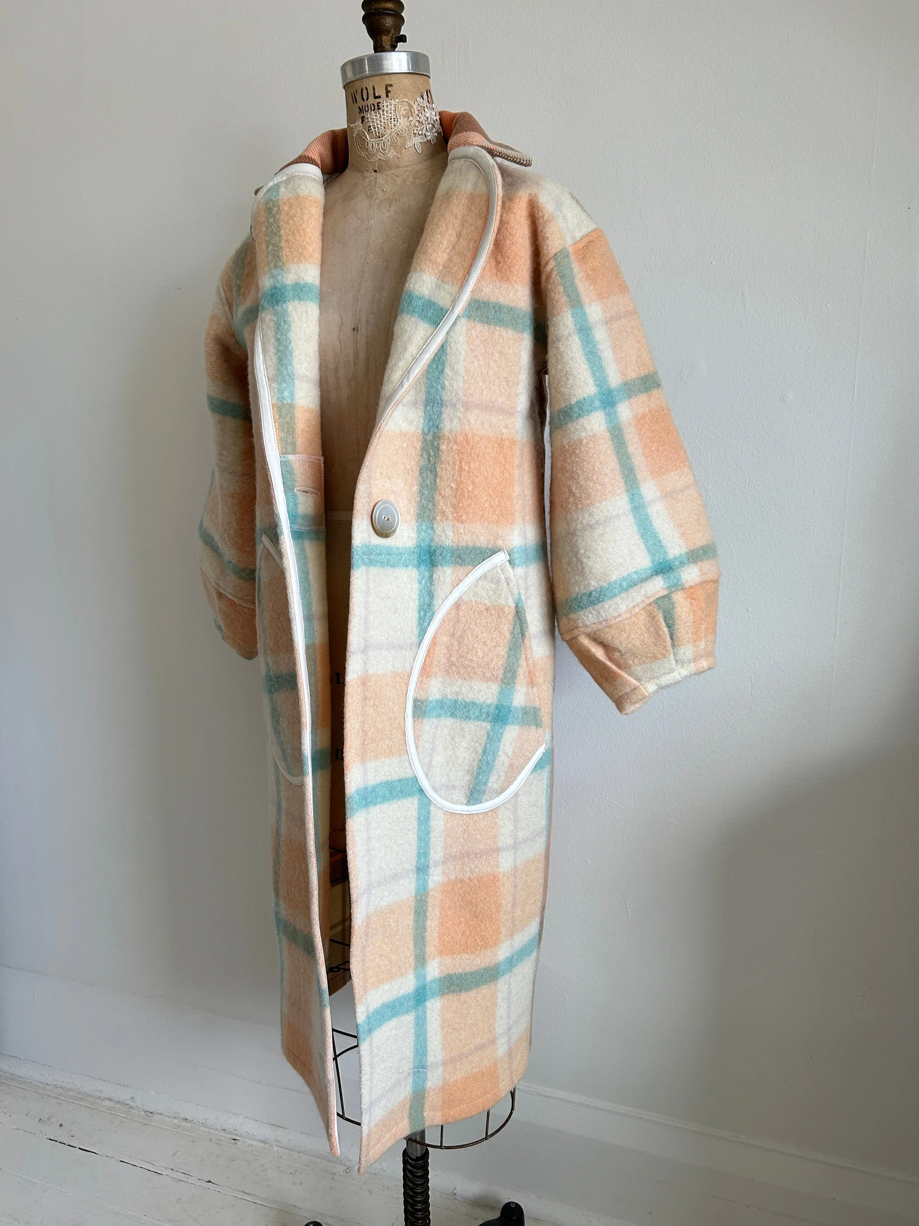 Trench with Vintage Wool Blankets Size XS/S #TRENCH5