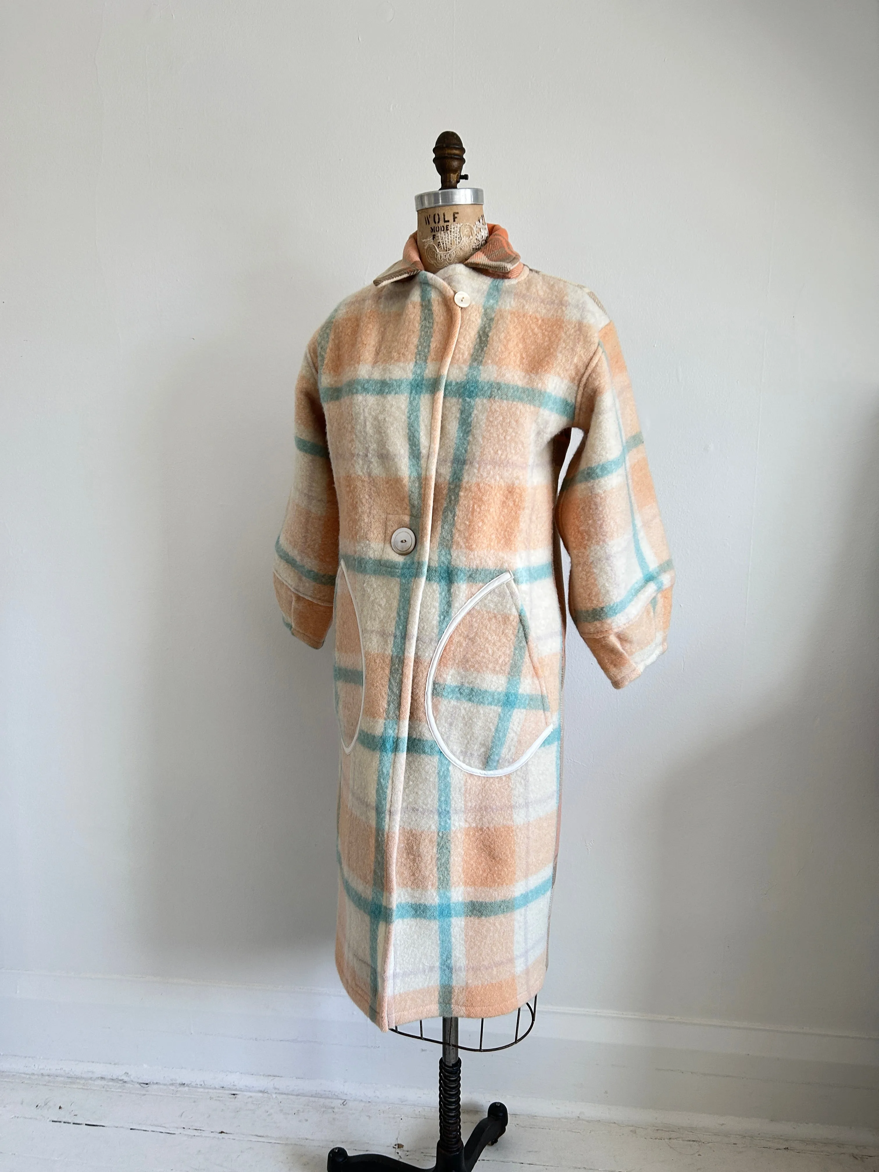 Trench with Vintage Wool Blankets Size XS/S #TRENCH5