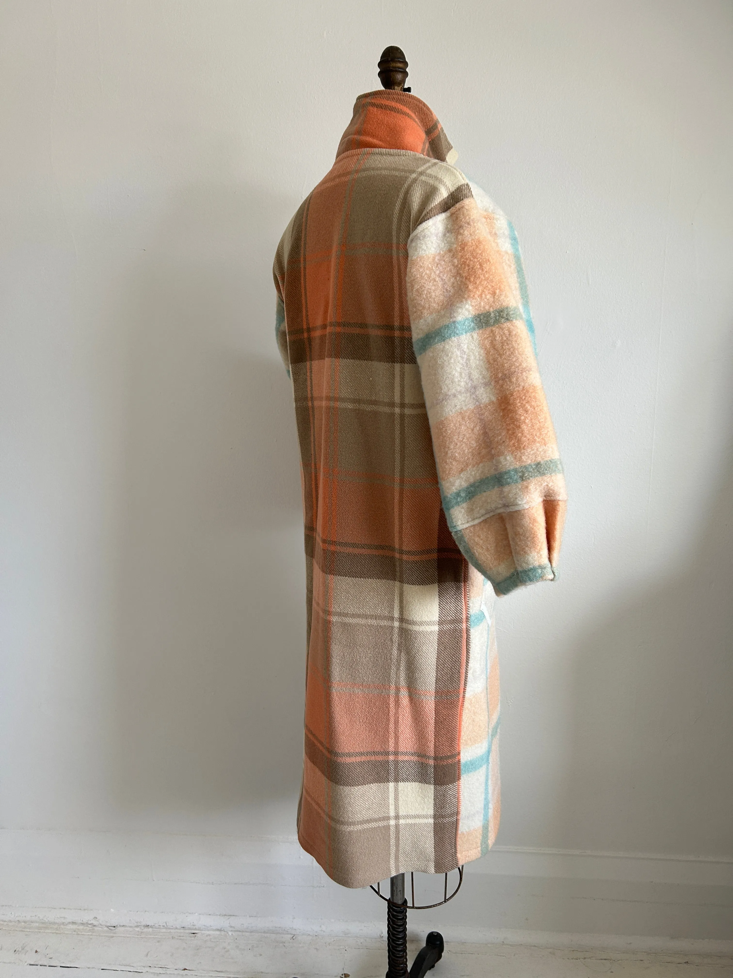 Trench with Vintage Wool Blankets Size XS/S #TRENCH5