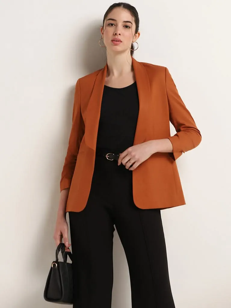 Wardrobe Rust Notched Lapel Blazer