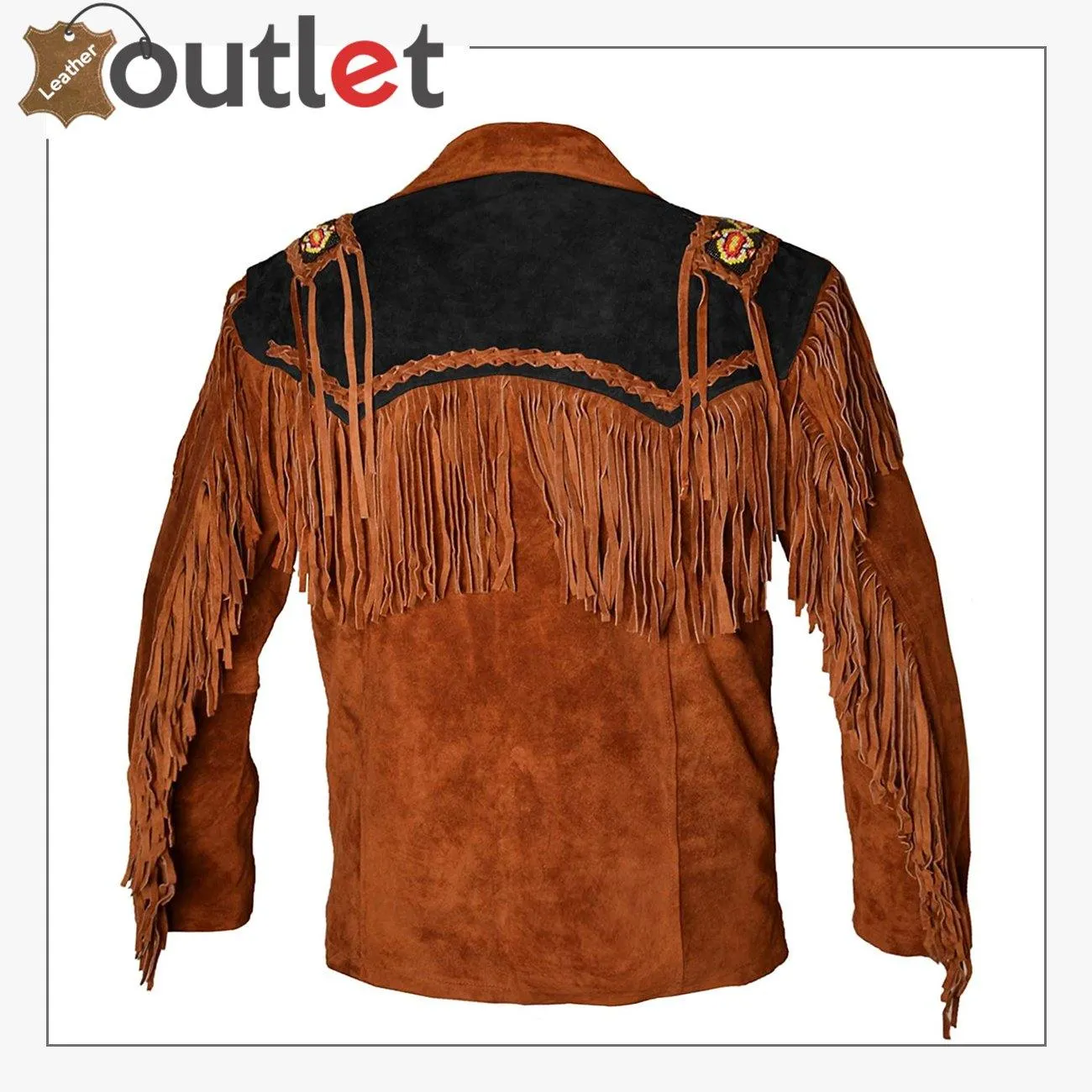 Western Cowboy Men's Brown Fringed Suede Leather Jacket