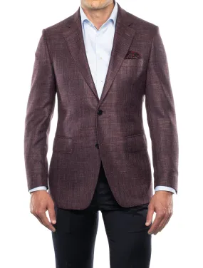 Wool, Silk & Linen Blend Jacket Wine